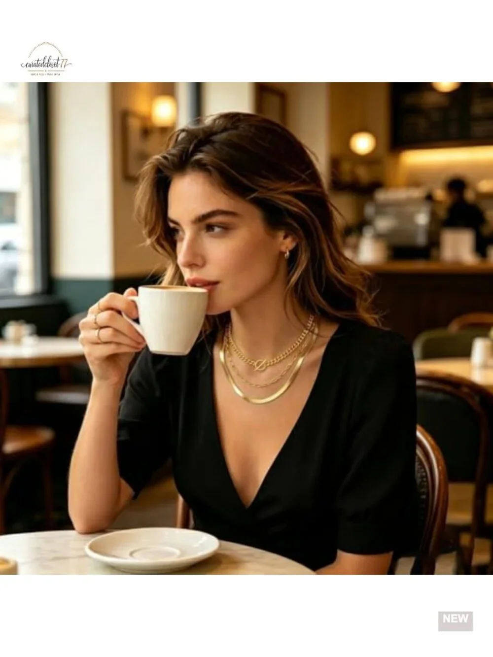 14K Gold Plated Layered Necklace Set, Stacking Chain Necklace for Women